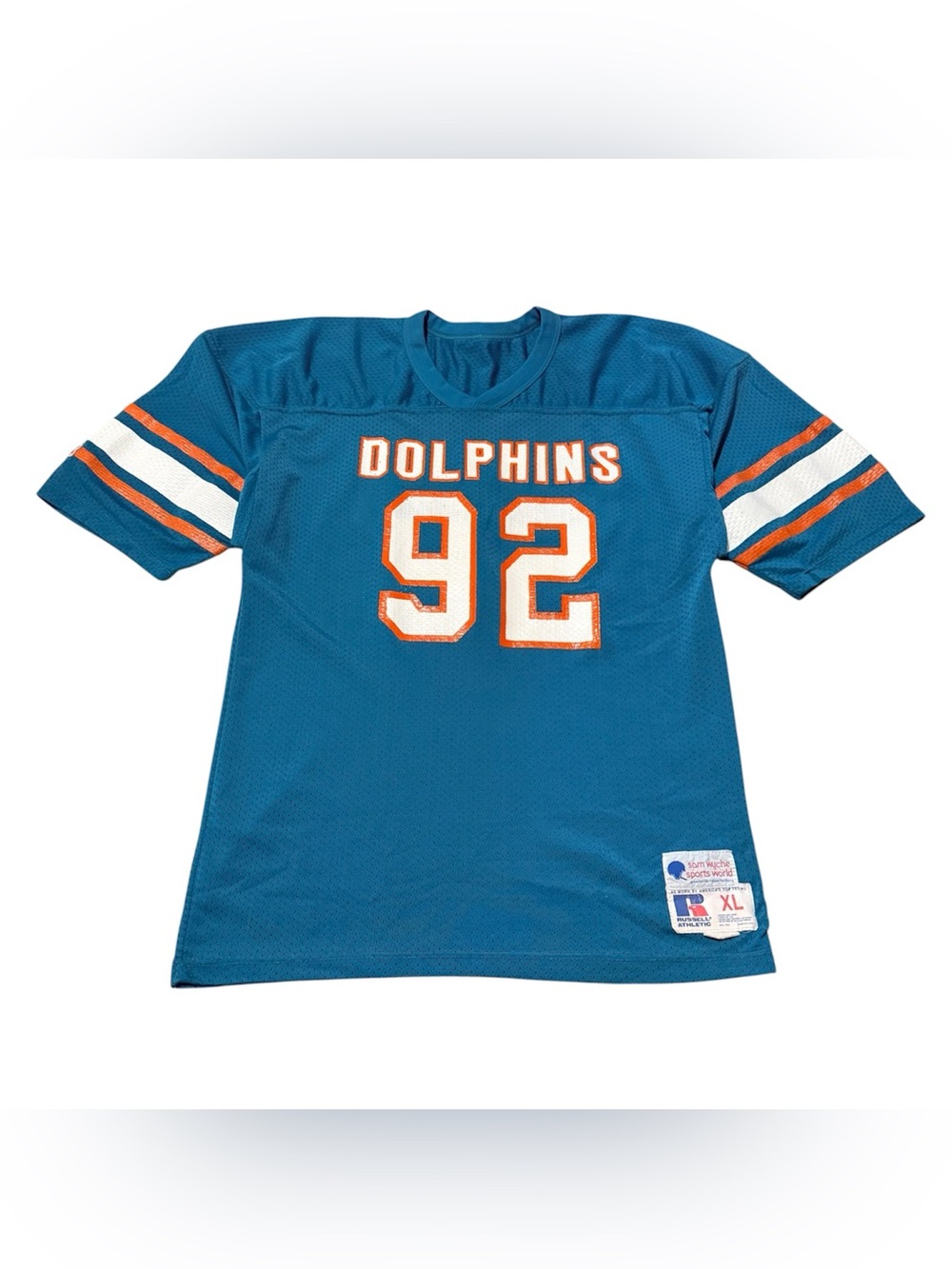 Russell Athletic x Sam Wyche NFL Miami Dolphins No. 92 YOUTH Jersey